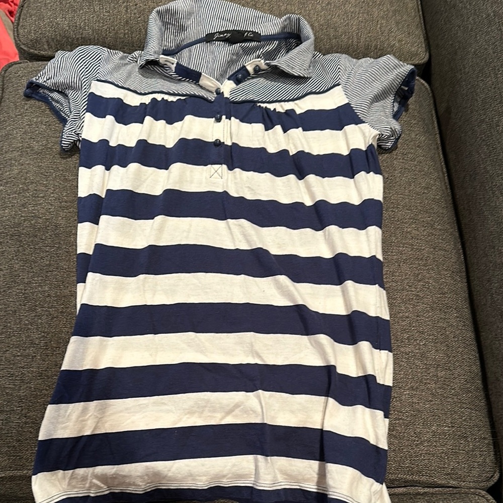 Jimmy’z Blue and White Striped Polo